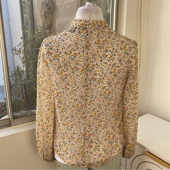 French Connection Victorian Meadow High-Neck Floral Blouse, US 2 / XXS - Picture 6 of 8